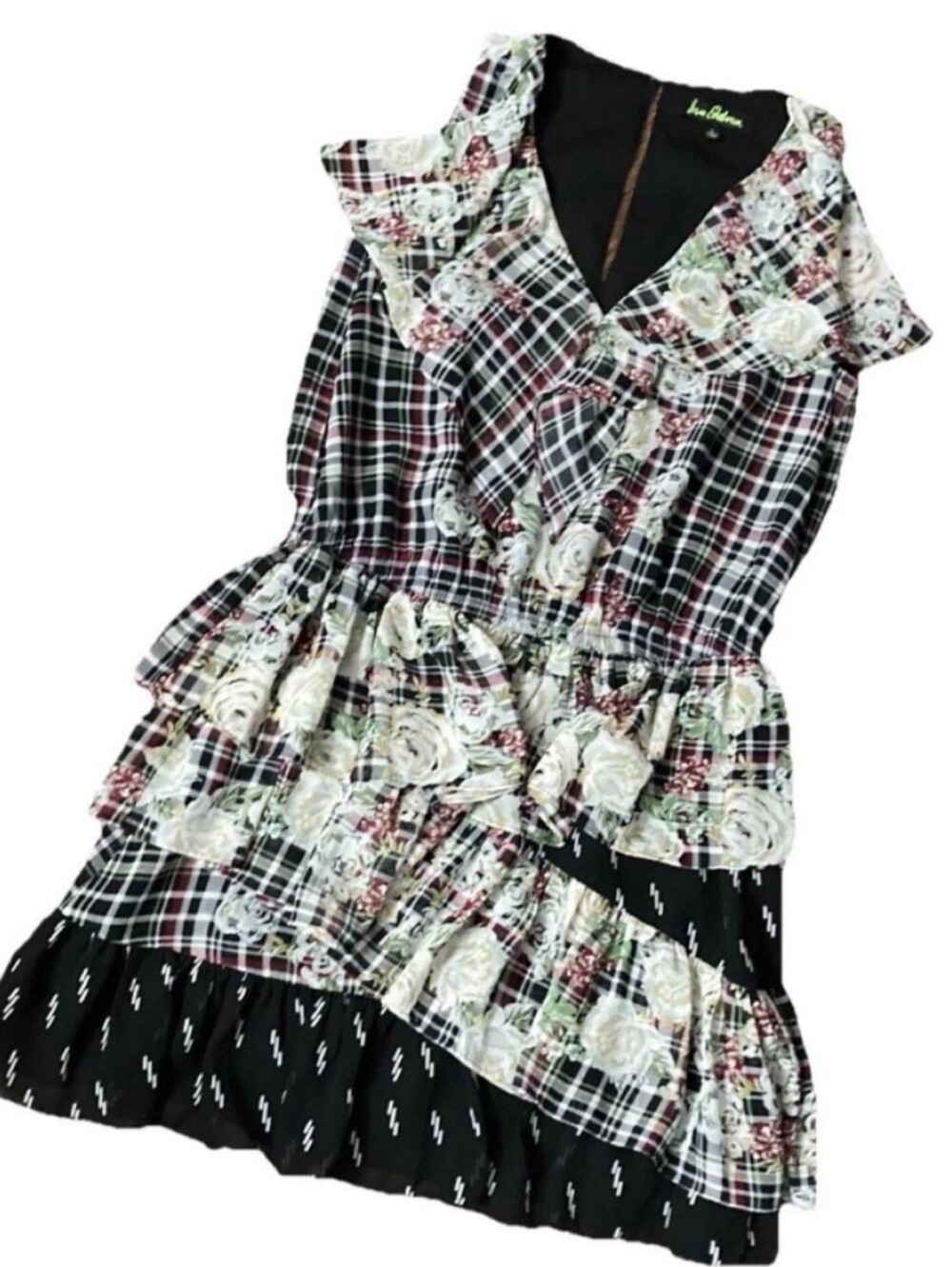 Sam Edelman VNeck Multi Print Dress Size L, Like New
